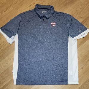 Nike Golf Men's Heathered Blue and White Polo Shirt